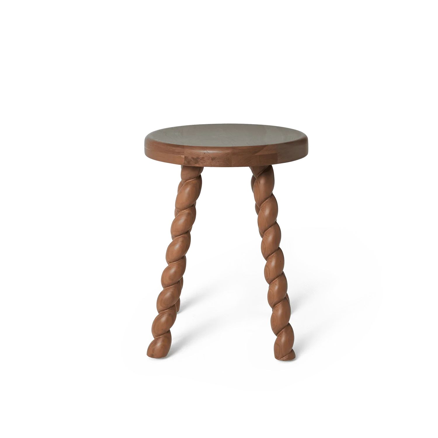 Twist side table - brown cherry with hand shaped spiral legs | Hati Home