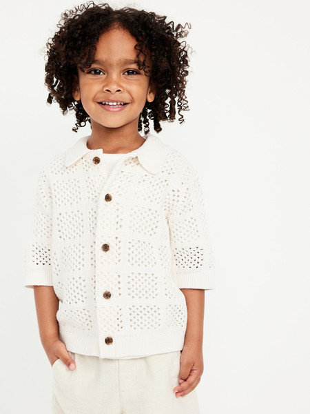Oversized Crochet-Knit Shirt for Toddler Boys | Old Navy (US)