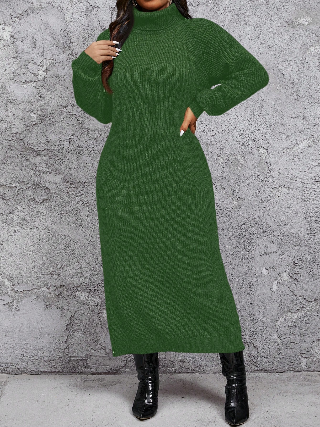 SHEIN Privé Plus Size Women Comfortable Casual Minimalist High Collar Loose Thicken Warm Sweater... | SHEIN