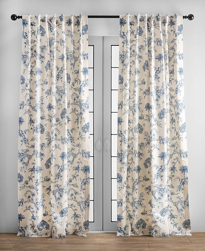 Maison d' Hermine Curtain 100% Cotton Curtains 2 Panel Easy Hanging with a Rod Pocket & Loop for ... | Amazon (US)