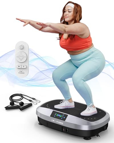 FLYBIRD Vibration Plate Exercise Machine, Lymphatic Drainage Machine, Whole Body Workout Vibration Platform w/ 2 Resistance Bands for Wellness and Fitness-Silver | Amazon (US)