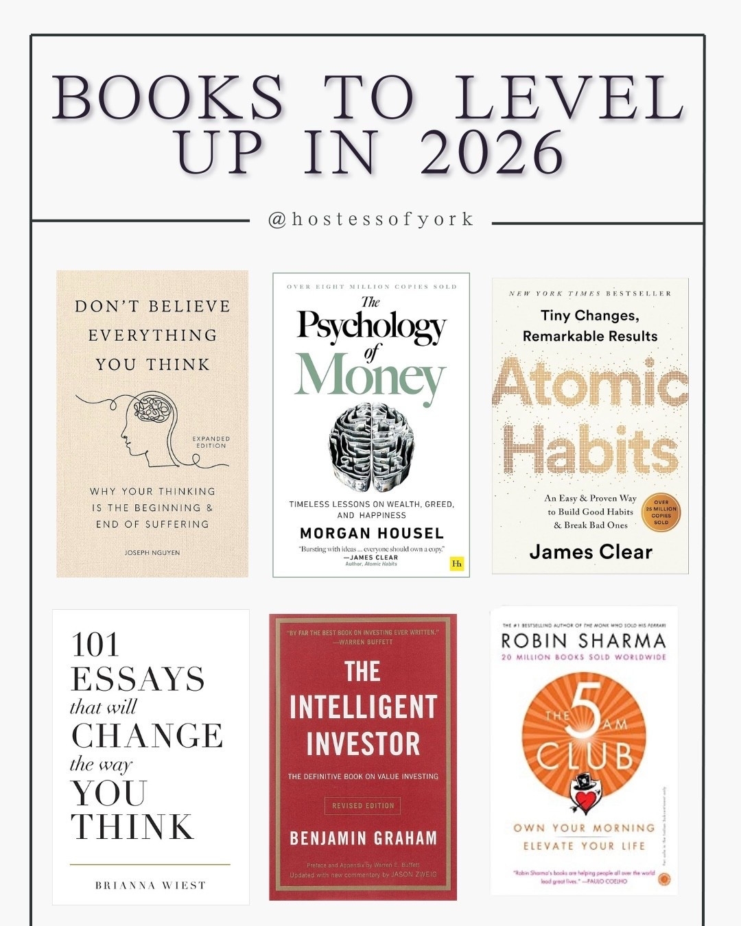 These books will help you level up in 2026! Improve your habits, investment skills and thinking! Great gifts or stocking stuffers,

#read #books #list #newyear #goals #gifts #reading #bestseller #2026 #office 

#LTKGiftGuide #LTKHoliday #LTKselfcare
