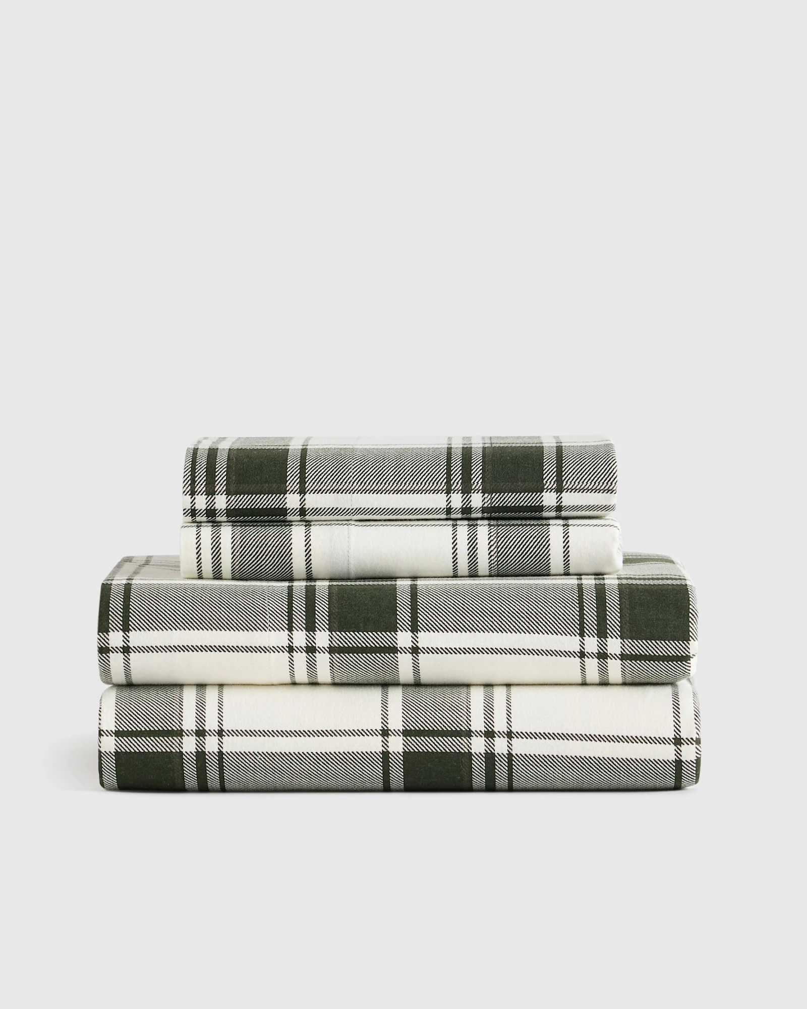 Quince | Luxury Organic Plaid Flannel Sheet Set in Toffee Buffalo Plaid, Size Cal King, Cotton | Quince