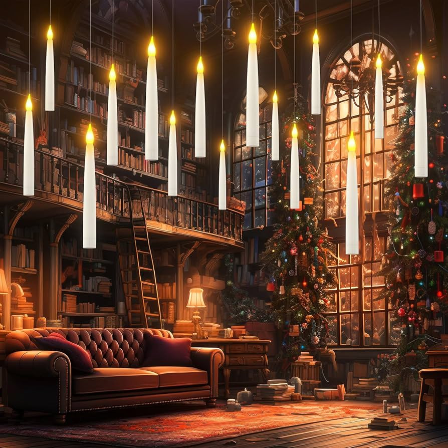 PChero 20pcs Floating Candles with Magic Wand Remote & Timer, Hanging Candle Lights Flameless Fli... | Amazon (US)