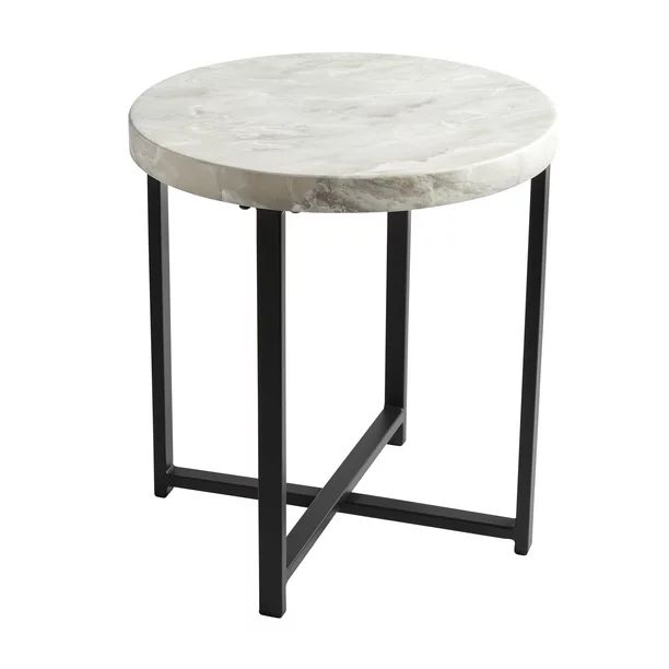 Better Homes & Gardens Faux Marble Round Side Table, 18.5" H | Walmart (US)