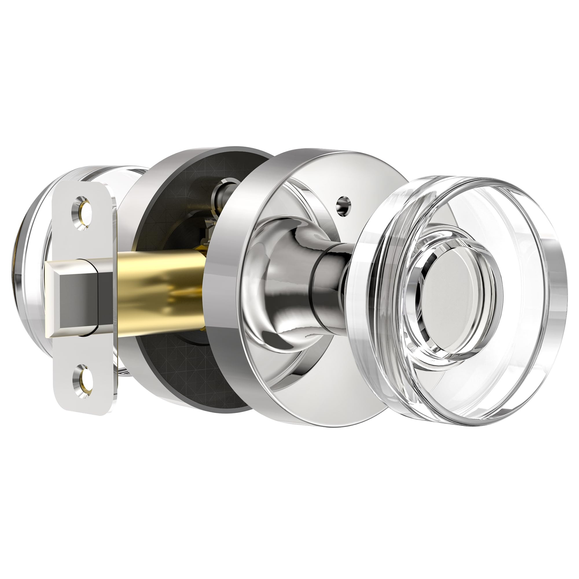 Crystal Door Knob Polished Chrome Interior Privacy Door Knobs Glass Interior Door Knob for Bedroo... | Amazon (US)