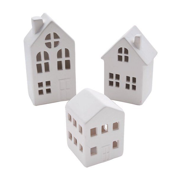 DIY Ceramic Winter Village, Craft Kits, Winter, 3 Pieces - Walmart.com | Walmart (US)