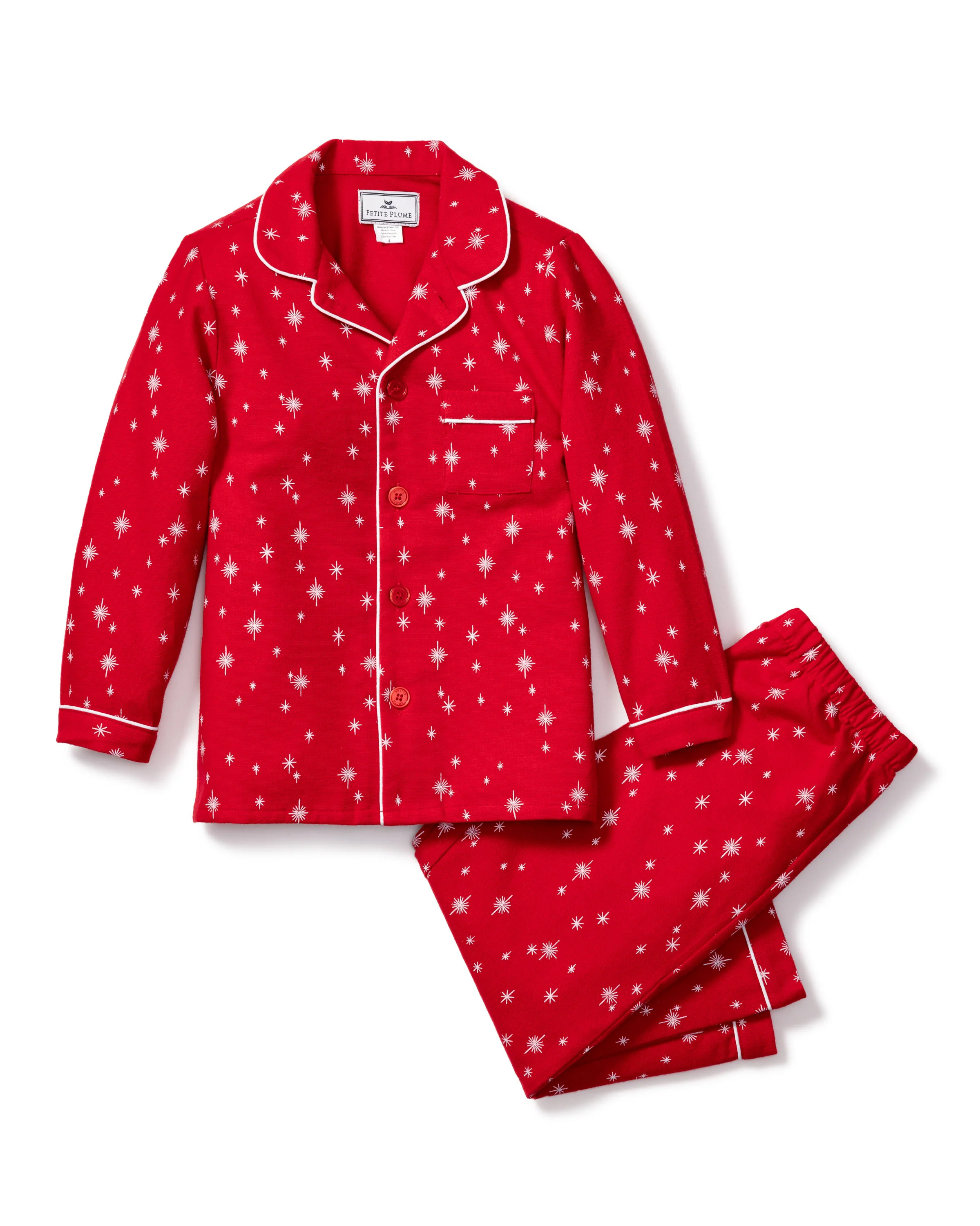 Kid's Flannel Pajama Set in Starry Night | Petite Plume