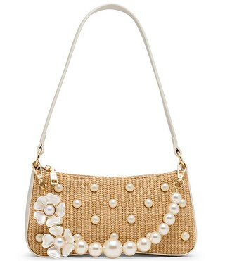 Betsey Johnson Raffia Pearl Shoulder Bag | Dillard's | Dillard's