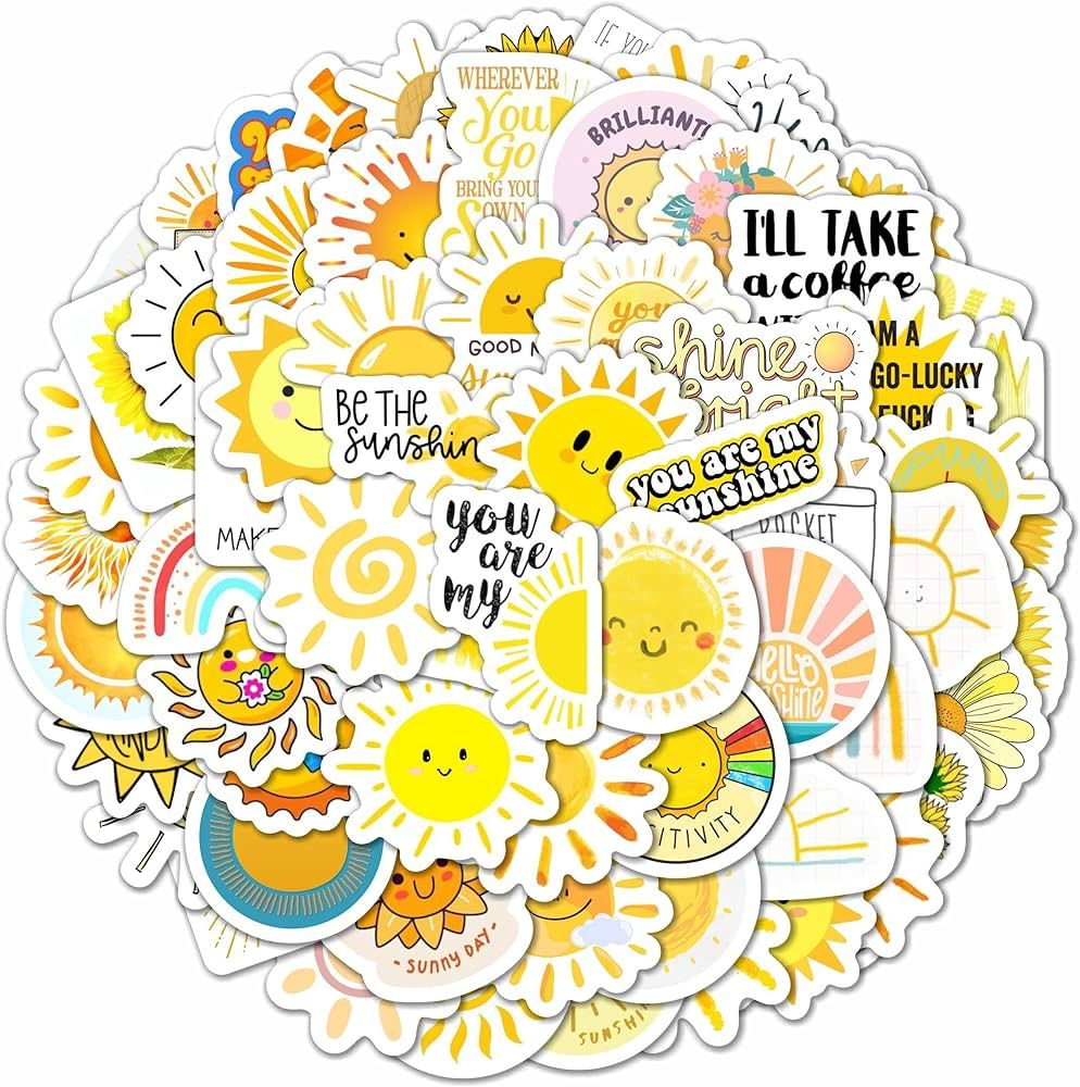 100Pcs Small Sunshine Stickers, Sun Stickers and Decals for Laptop and Water Bottles, You are My ... | Amazon (US)