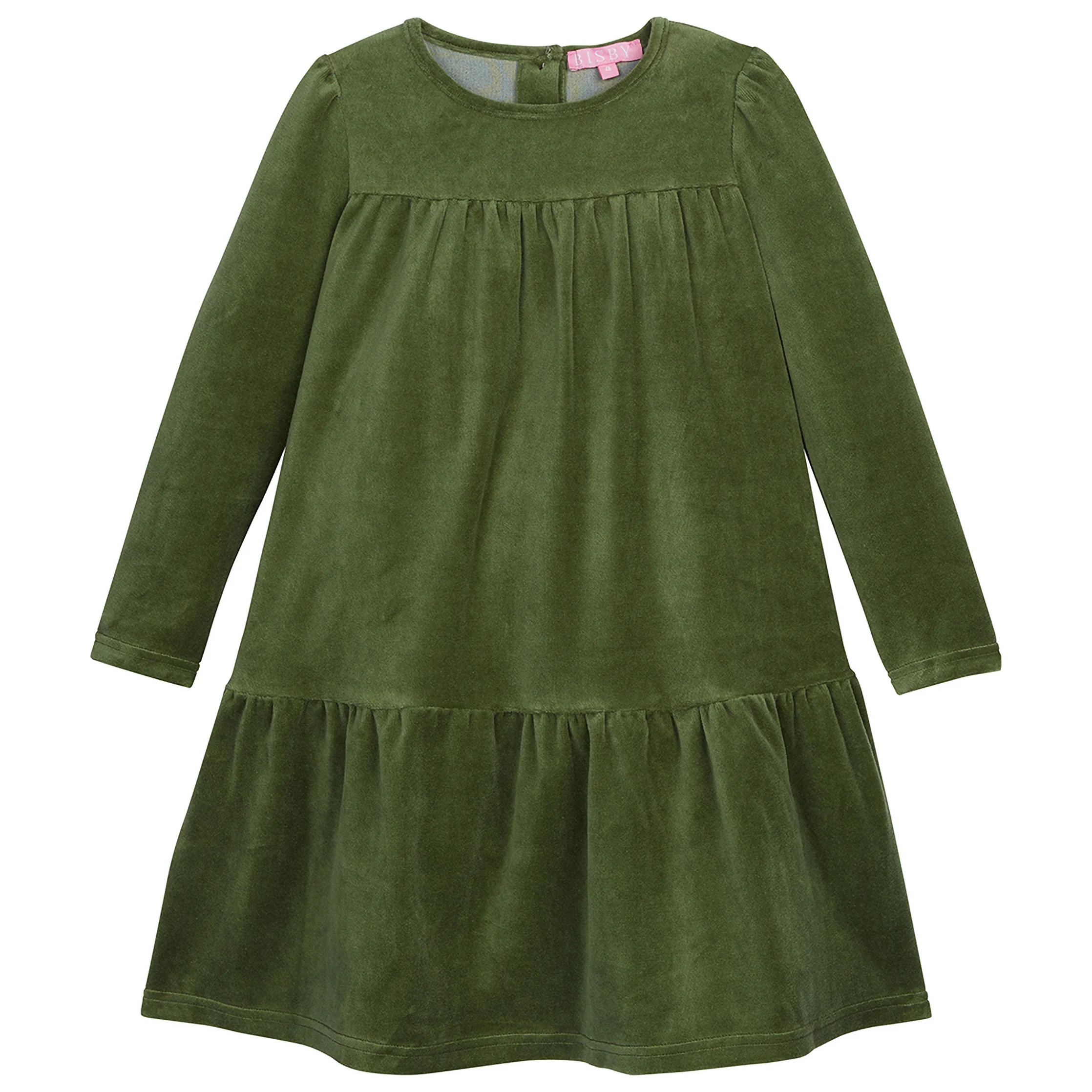 Lisle Dress - Sage Velour | BISBY Kids