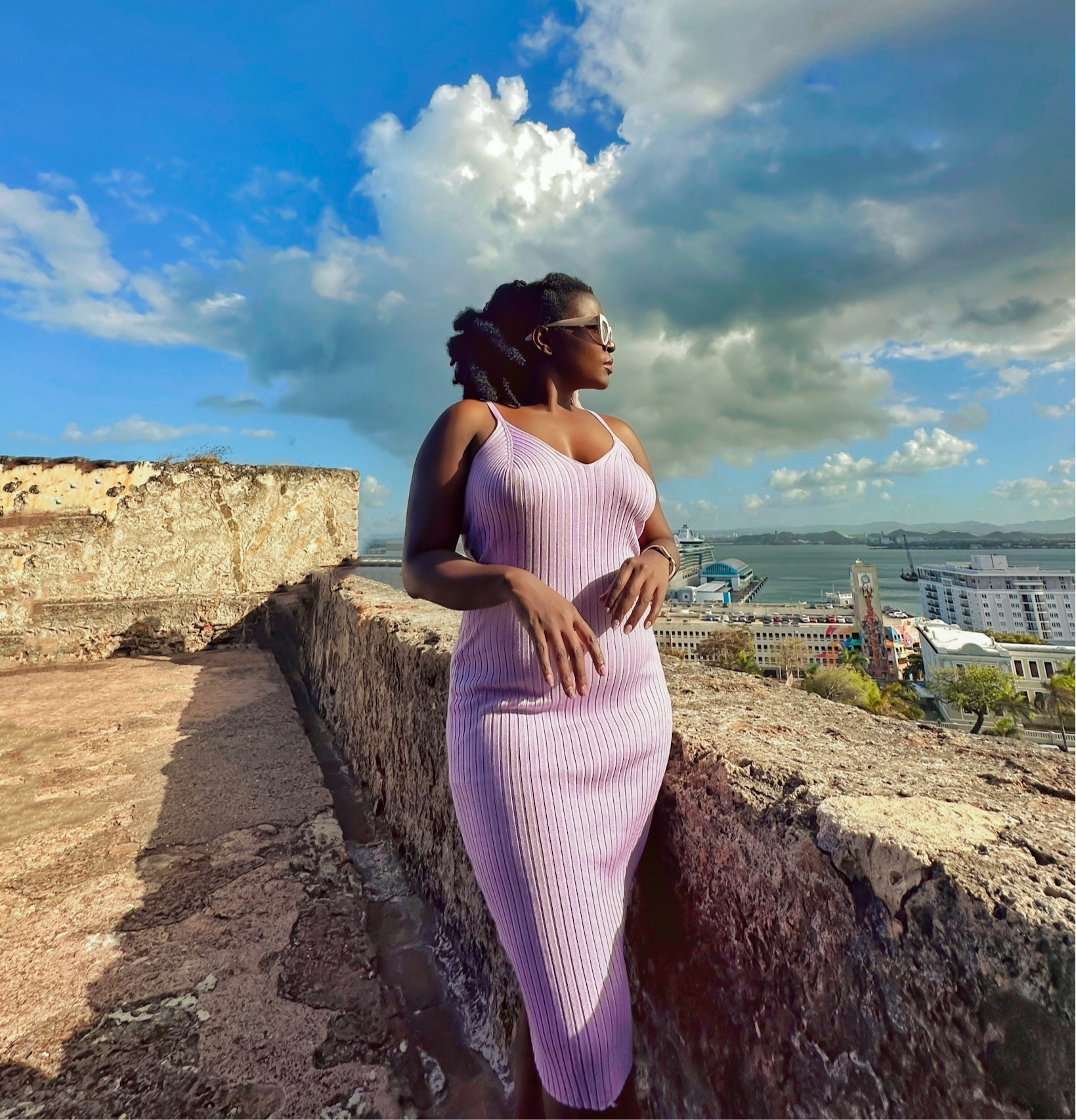 Spring outfit inspiration for you. 
I recently wore this lavender knit sweater dress on my 2nd day in old San Juan Puerto Rico ( Solo Trip ). I was pleasantly surprised that not once did I feel hot wearing a knit dress in tropical climate 🌴👌🏾

Lavender spring dress , Vacation dress , spring outfit, comfortable dress, travel outfit 

#LTKtravel #LTKcurves #LTKFind