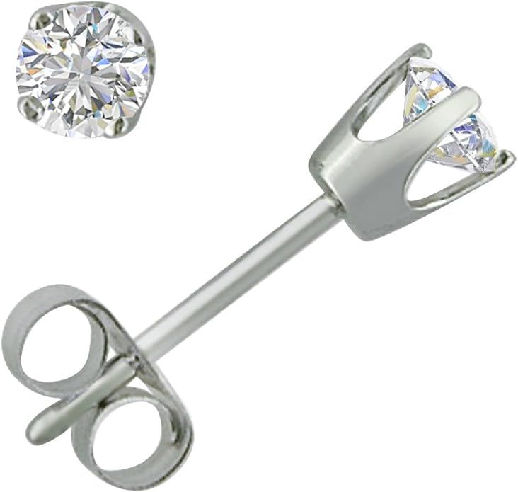 AGS Certified 1/3ct TW Diamond Solitaire Stud Earrings set in 14K Gold | Amazon (US)