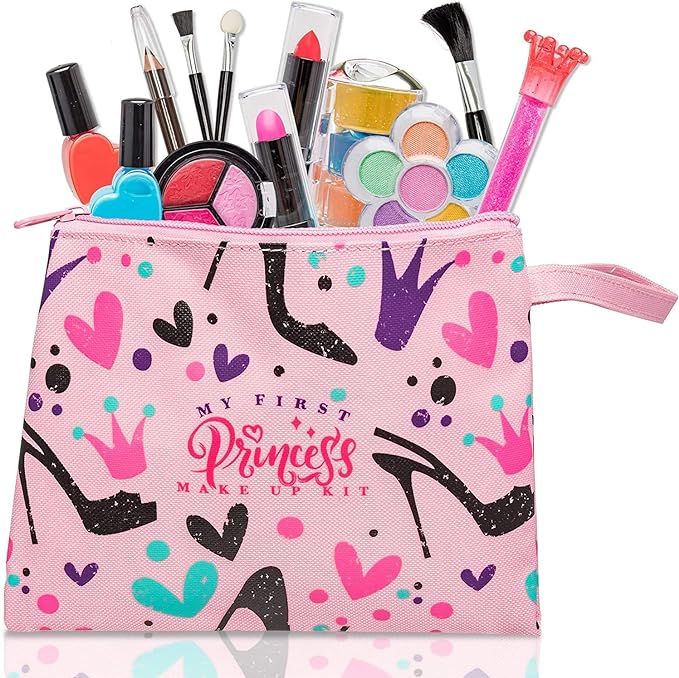 FoxPrint My First Princess Make Up Kit - 12 Pc Kids Makeup Set Washable Makeup For Girls These Ma... | Amazon (US)