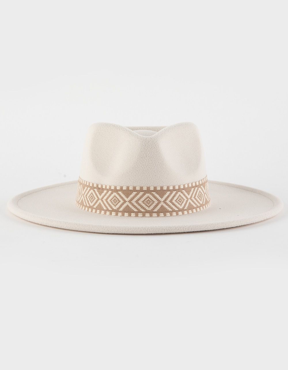 Geometric Fabric Trim Wool Panama Womens Hat | Tillys