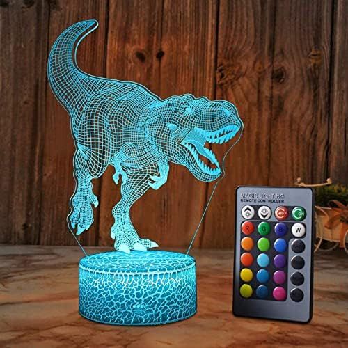 SZLTZK Dinosaur 3D Illusion Lamp for Boy Dinosaur Lamp 16 Colors with Remote Control Smart Touch ... | Amazon (US)