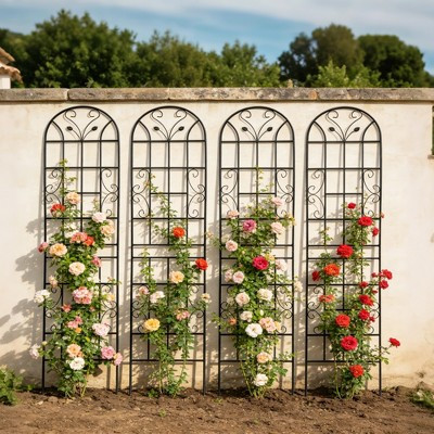 TIRAMISUBEST 4-Pack Metal Garden Trellis, 86.7" Large Rustproof Plant Support for Climbing Vines, Roses & Vegetables, Heavy Duty Flower Fence | Target
