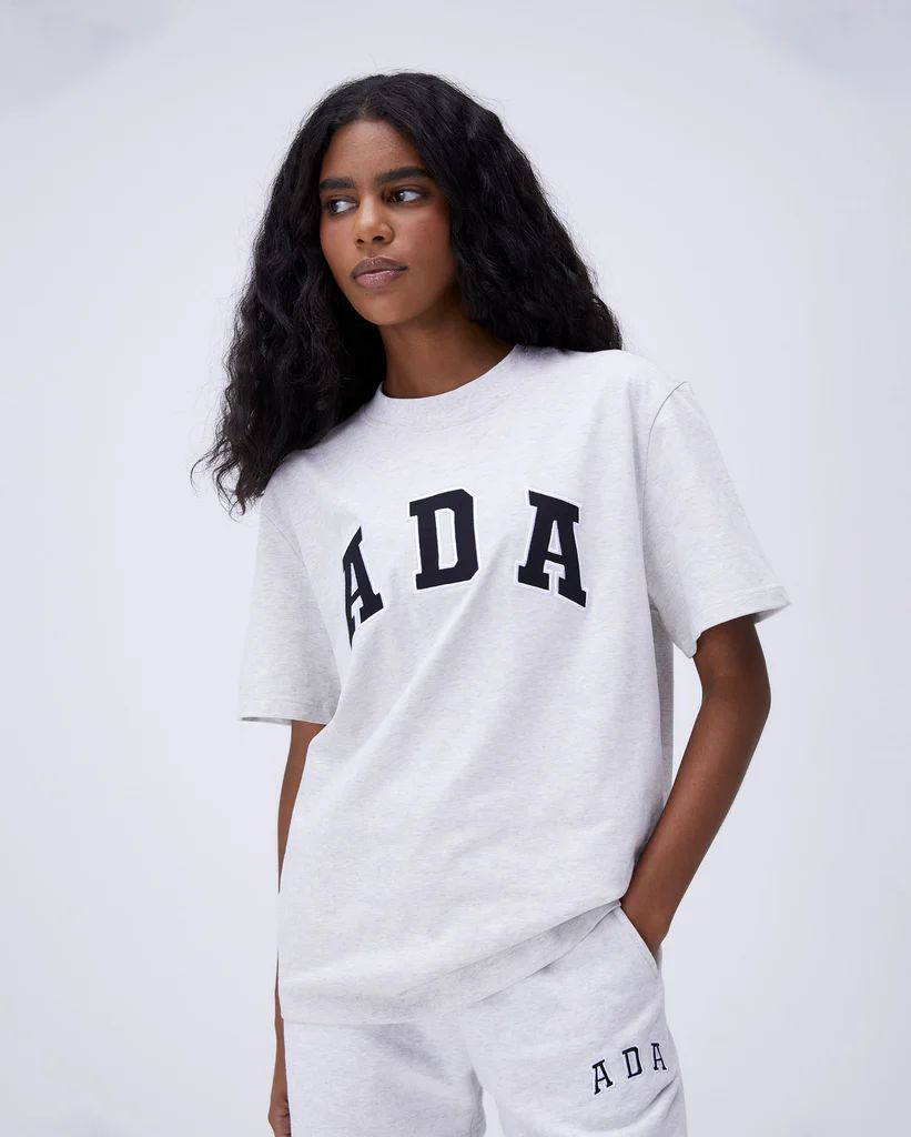 ADA Short Sleeve Oversized T-shirt - Grey Melange | Adanola UK