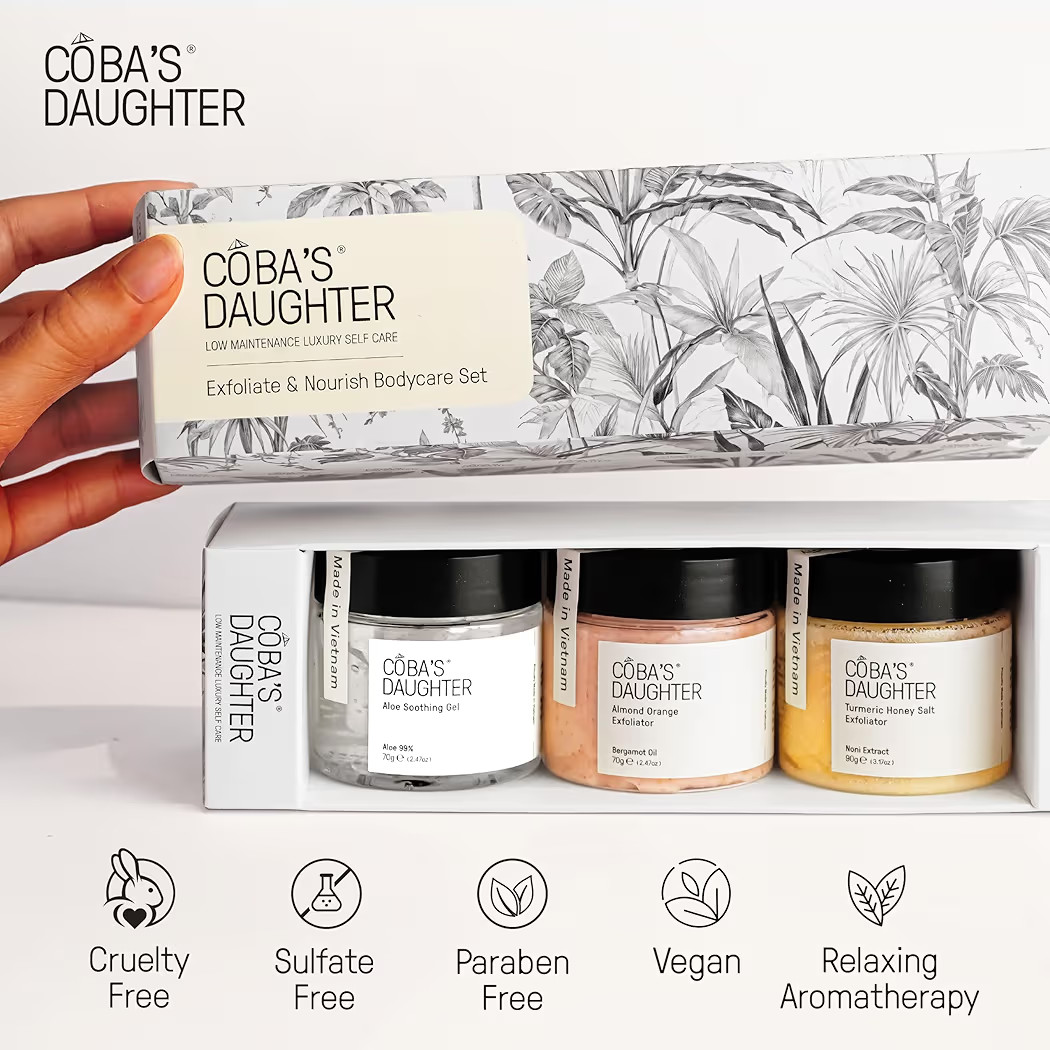 COBA'S DAUGHTER Luxury Spa Gift Set for Women – 3-Piece Mini Body Scrub Trio with Honey Turmeri... | Amazon (US)