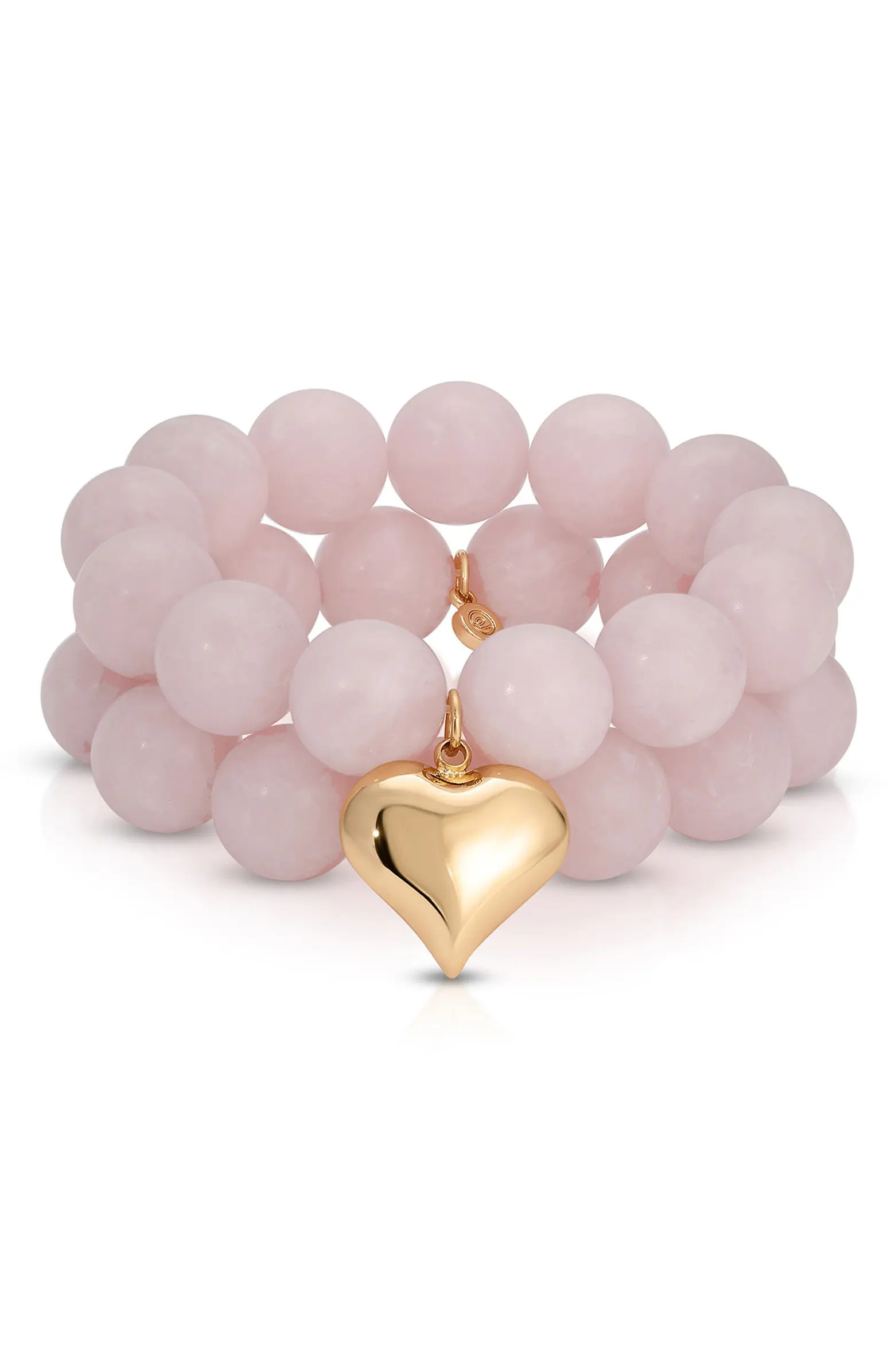 Ettika Luck & Love Stone Puffy Heart Stretch Bracelet | Nordstrom | Nordstrom