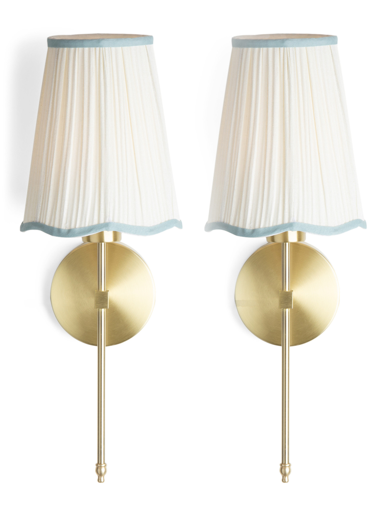 2pk 20in Pleated Scalloped Shade Metal Pole Sconces | TJ Maxx