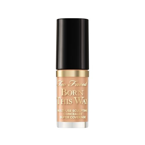 Too Faced Born This Way Super Coverage Multi-Use Concealer | Full Coverage, Non-Comedogenic, Oil Free + Long Lasting Concealer | Hyaluronic Acid + Coconut Water, 0.06 Fl Oz, Travel Size, Natural Beige | Amazon (US)