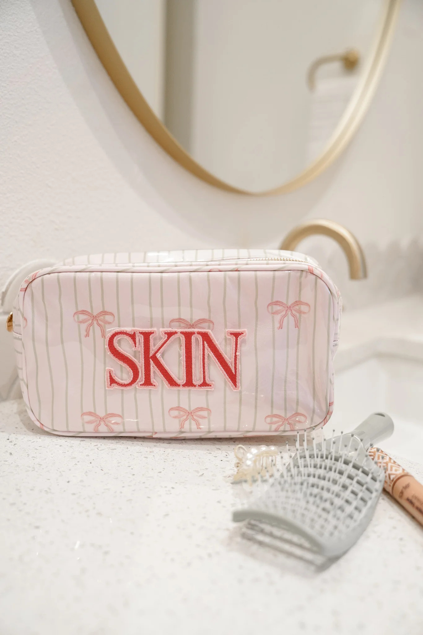 Skin - Pink Ribbons Clear Coat Large Bag | KenzKustomz