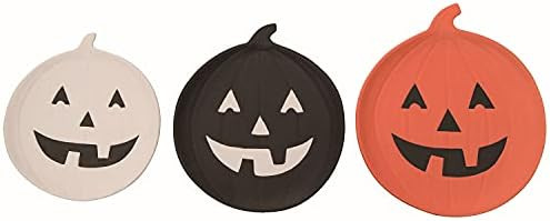 One Holiday Way 10-Inch Set of 3 Decorative White, Black, and Orange Ceramic Jack-o-Lantern Pumpk... | Amazon (US)