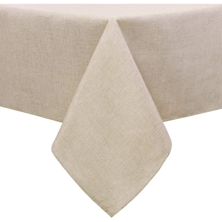 Hiasan Faux Linen Rectangle Tablecloth - Wrinkle and Stain Resistant Washable Table Cloth for Kit... | Walmart (US)