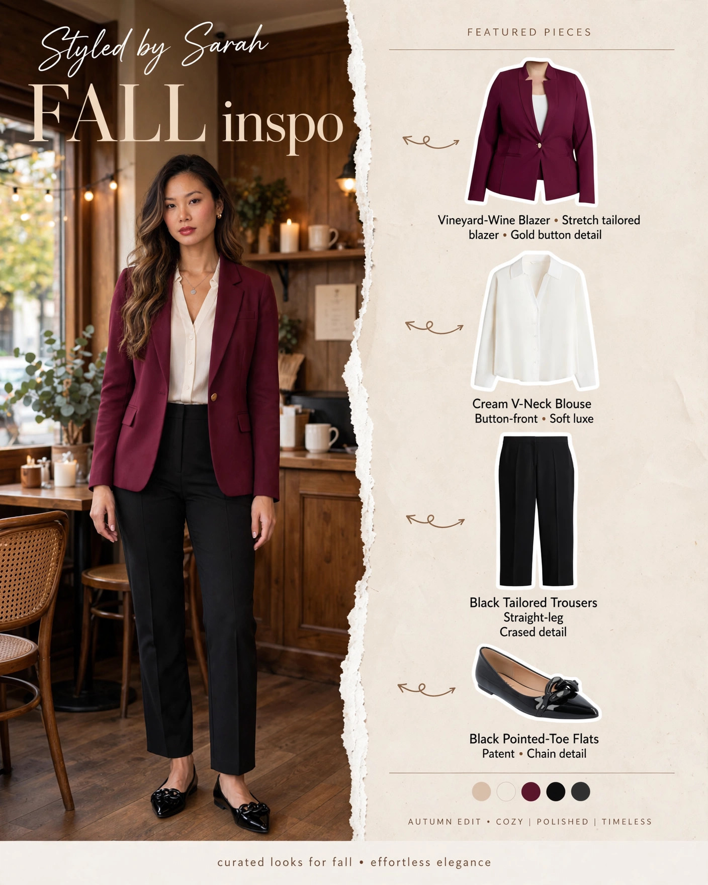 Vineyard Wine Blazer & Black — Shop my look below! #StyledBySarah #FallFashion #LTKFinds
Affiliate links — I earn from qualifying purchases 

 