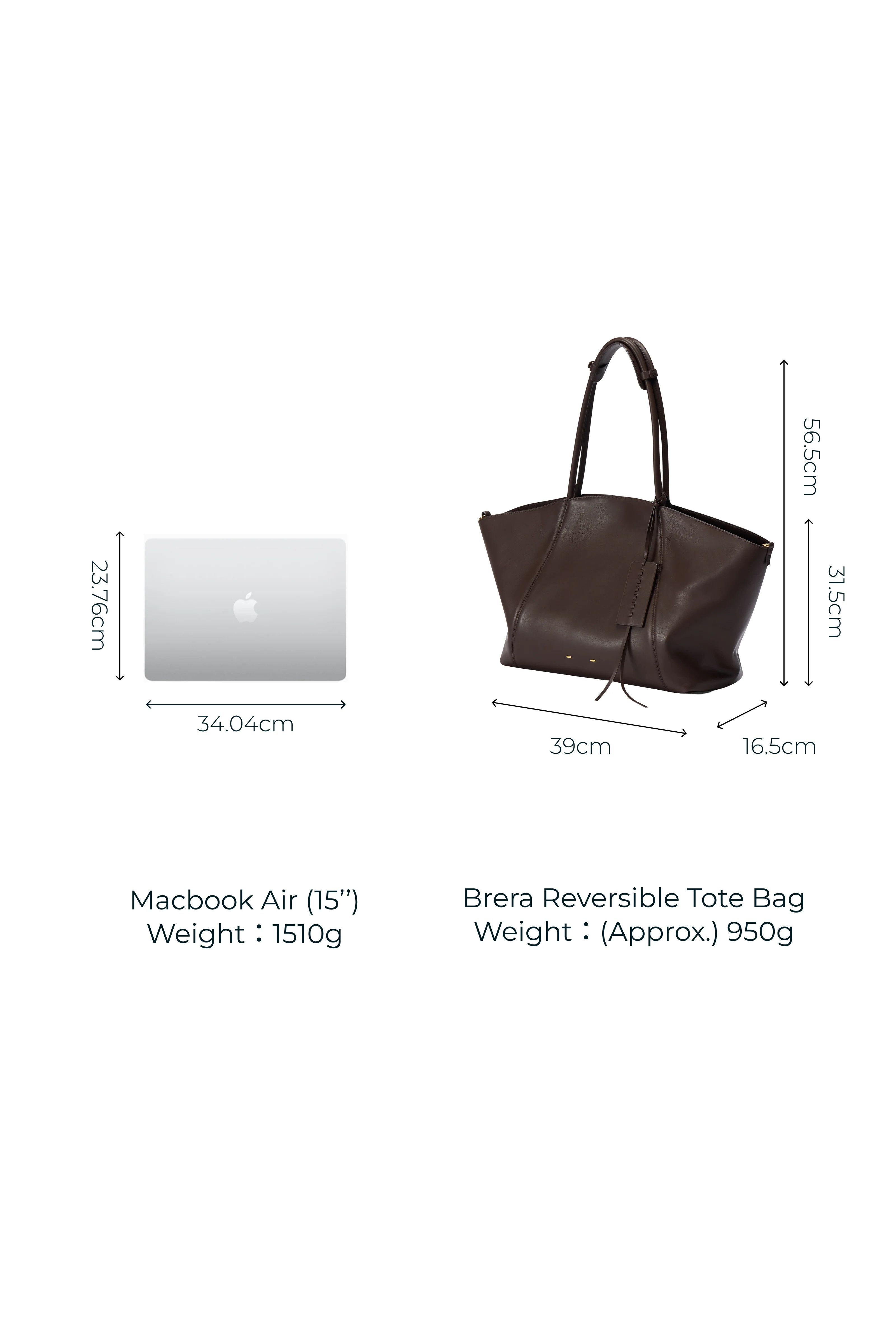 Brera Convertible Tote Bag Large in Dutch Calfskin and Suede | Fabrique