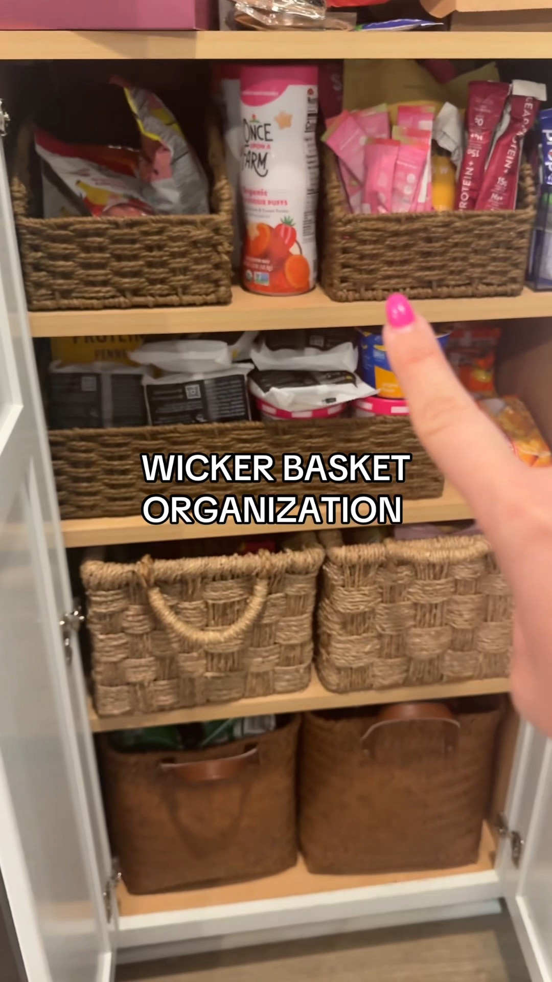 Pantry organization instantly looks better with woven storage baskets like these. Use them for snacks, baking supplies, kitchen essentials, or anything that needs its own spot. 

 #LTKvlog #LTKHome #LTKSaleAlert