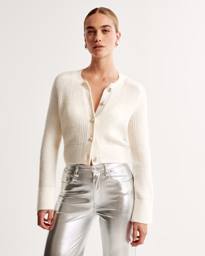 Women's Crew Pearl Button Cardigan | Women's | Abercrombie.com | Abercrombie & Fitch (US)