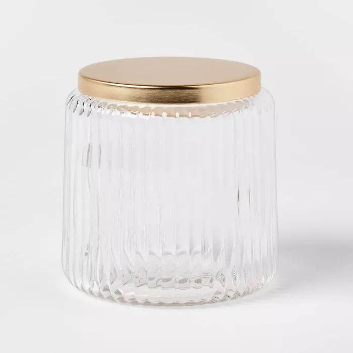 Ribbed Glass Canister Clear - Threshold&#8482; | Target