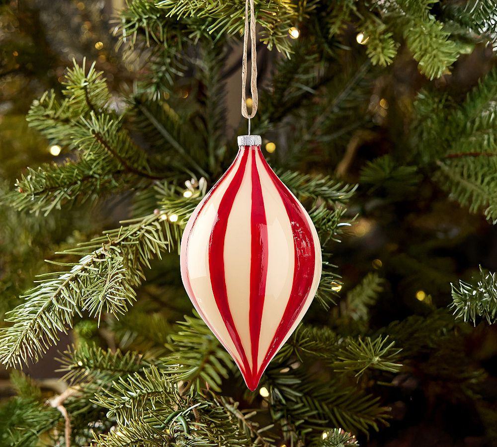 Hand Painted Red and White Onion Ornament | Pottery Barn (US)