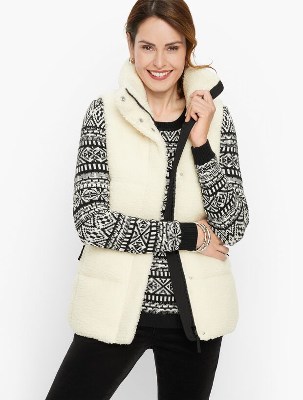 Sherpa Quilted Puffer Vest | Talbots