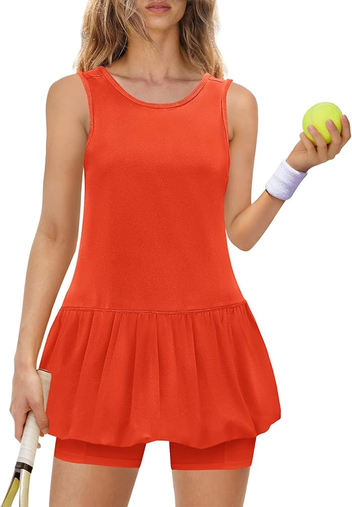 Panadila Womens Bubble Tennis Dress with Shorts Workout Athletic Dress Golf Outfits Backless Casu... | Amazon (US)