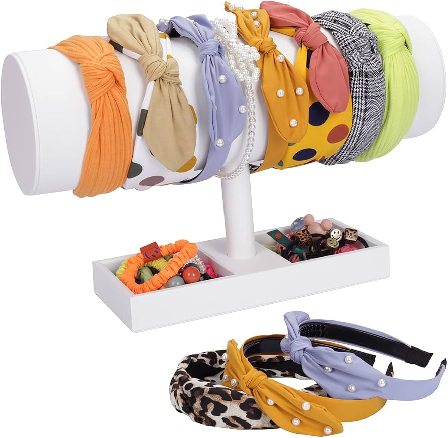 White Leather Headband Holder Organizer Storage Headband Stand Display Baby Headband Organizer fo... | Amazon (US)