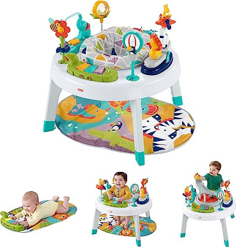 Fisher-Price Baby to Toddler Toy 3-in-1 Sit-to-Stand Activity Center with Playmat plus Music Lights and Spiral Ramp | Amazon (US)