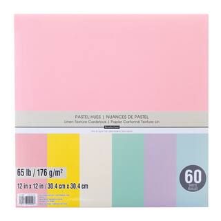 Pastel Hues 12" x 12" Linen Texture Cardstock by Recollections™, 60 Sheets | Michaels Stores