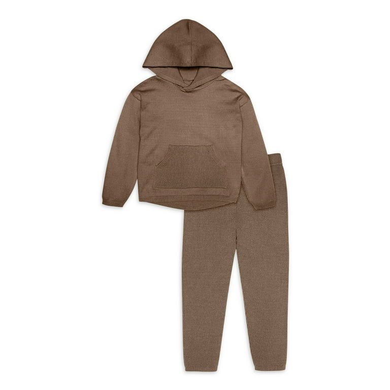 Modern Moments by Gerber Toddler Girl or Boy Unisex Hooded Sweater Knit & Pant, 2pc Outfit Set (1... | Walmart (US)