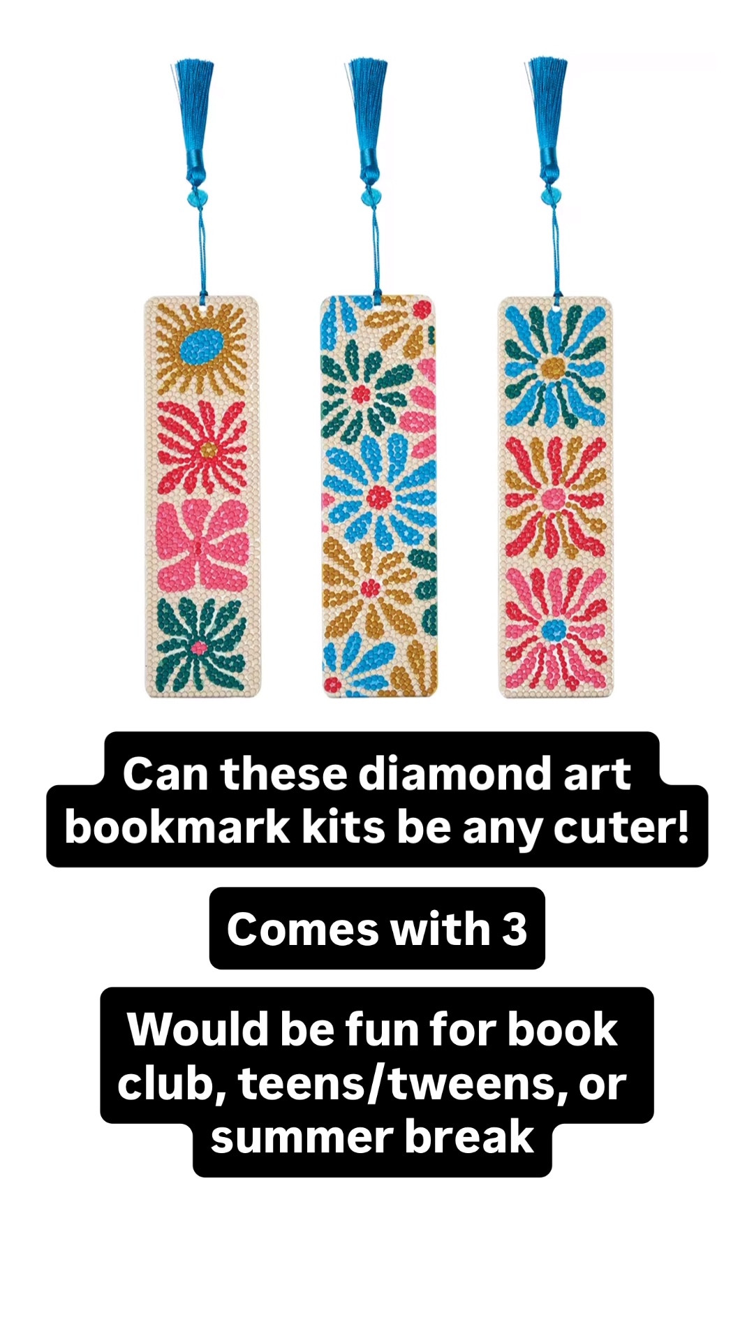 These diamond art kits are a huge hit at our house and these bookmark ones are so fun!

Perfect for book club, teens/tweens, and even summer break coming up!
