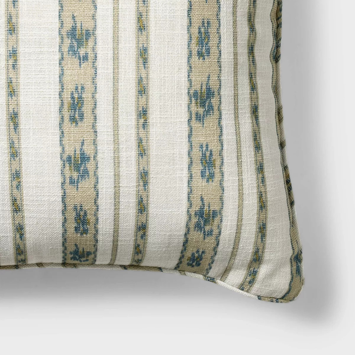 Printed Stripe Ikat Throw Pillow Ivory/Blue - Threshold\u2122 a collection with @ThisOakHouse | Target