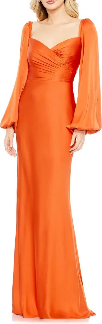 Ieena for Mac Duggal Long Sleeve Charmeuse Gown | Nordstrom | Nordstrom