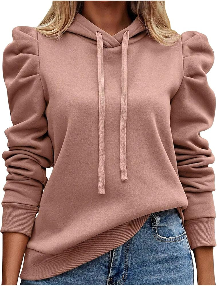 Oversized Hoodies for Women Long Puff Sleeve, Crewneck Sweatshirt Formal Outfits, Cute Tunic Tops... | Amazon (US)