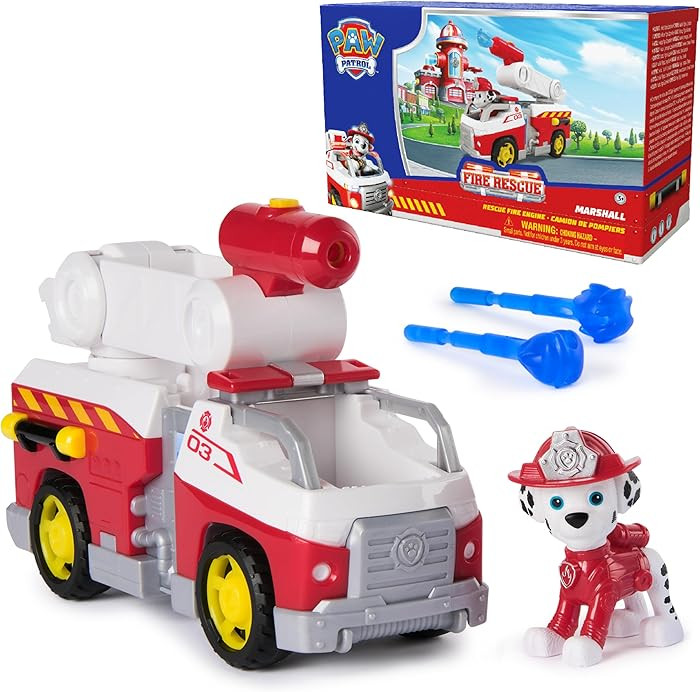 Paw Patrol Fire Rescue: Marshall Rescue Fire Engine with Action Figure & Projectile Launcher & To... | Amazon (US)
