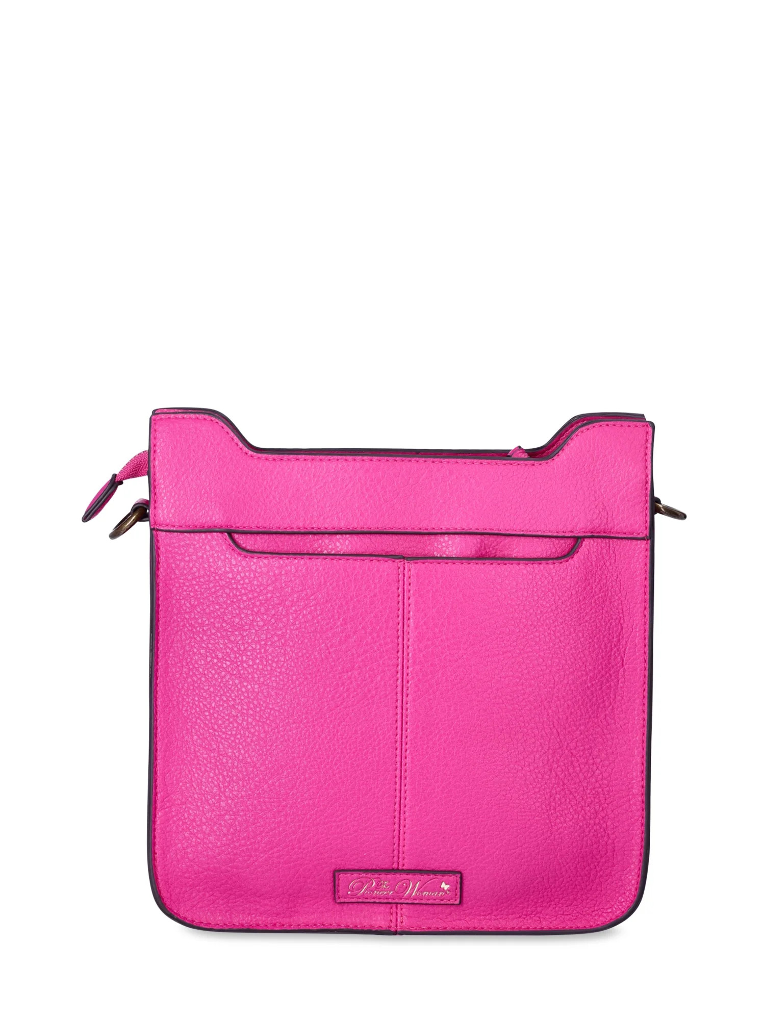 The Pioneer Woman Josie Medium Crossbody Handbag with Guitar Strap, Festival Fuchsia, Women’s | Walmart (US)