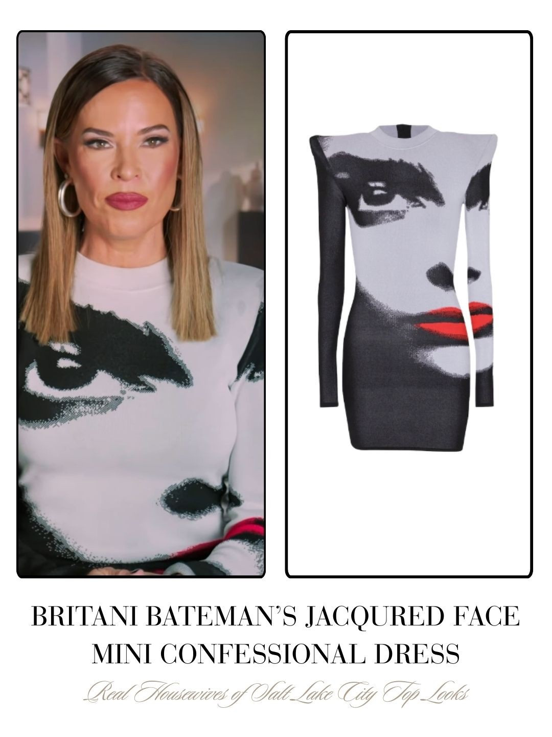 Britani Bateman’s Jacquard Face Mini Dress 
