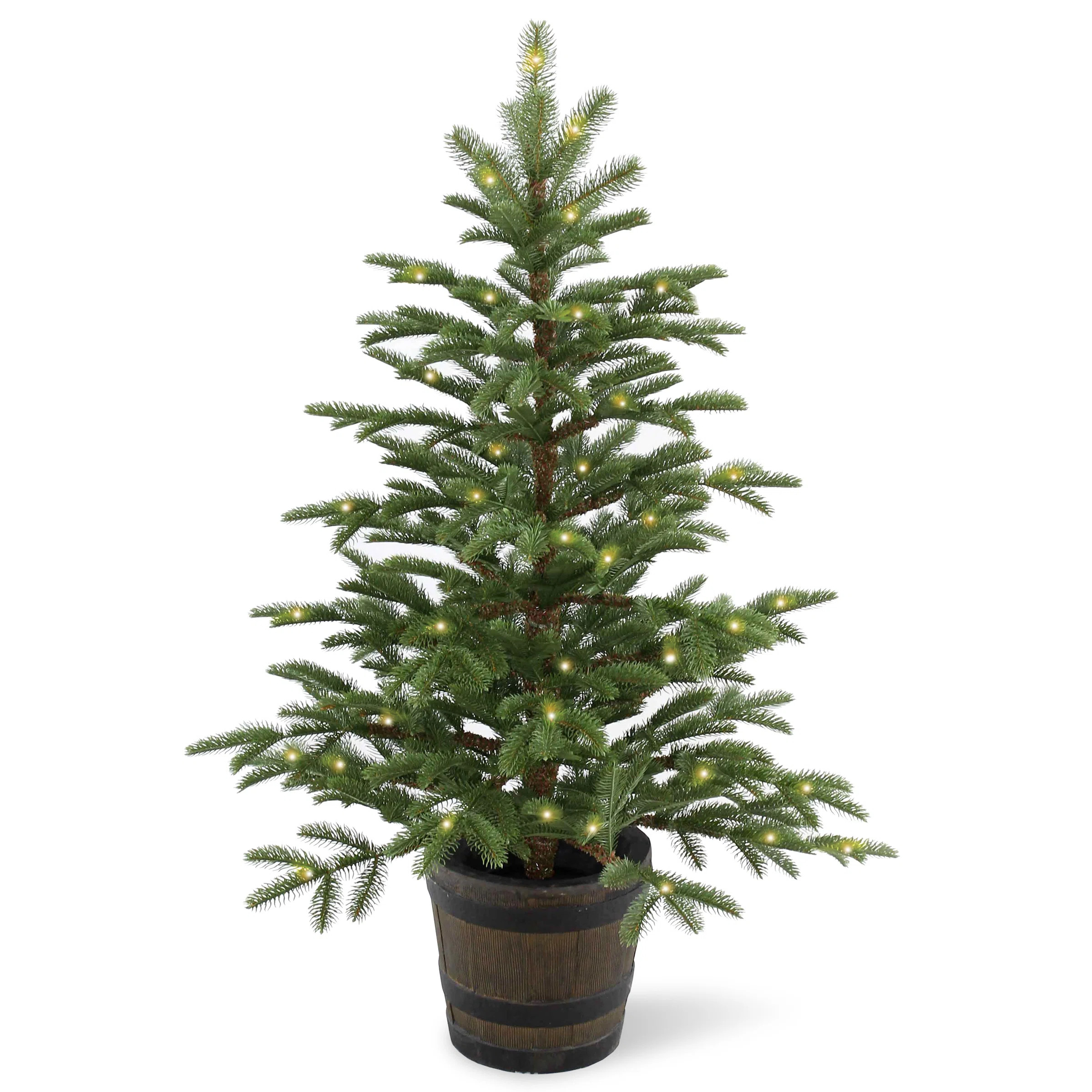 4ft. Norwegian Spruce Entrance Tree with Clear Lights | Wayfair North America