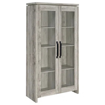 Alejo 2-door Engineered Wood Tall Cabinet Grey Driftwood | Wayfair North America
